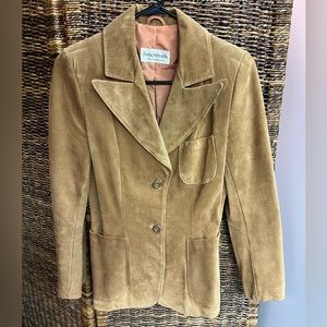 Benchmark- Leather Woman’s Blazer‎ Coat- Size-11/12, Tan